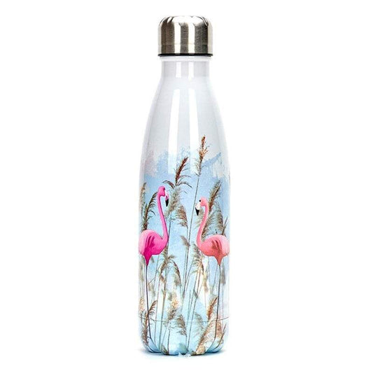insulated stainless steel water bottle flamingo of camargue