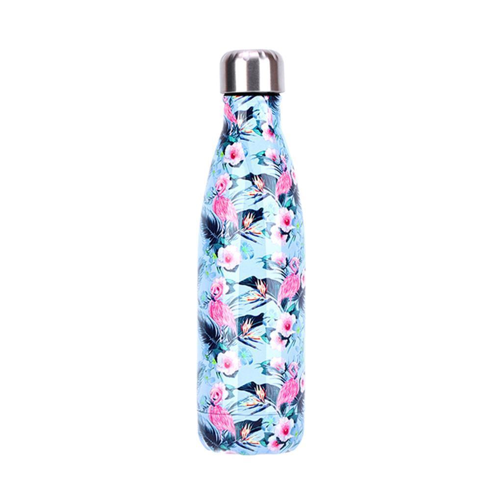 insulated Stainless Steel Water Bottle flamingo with flowered
