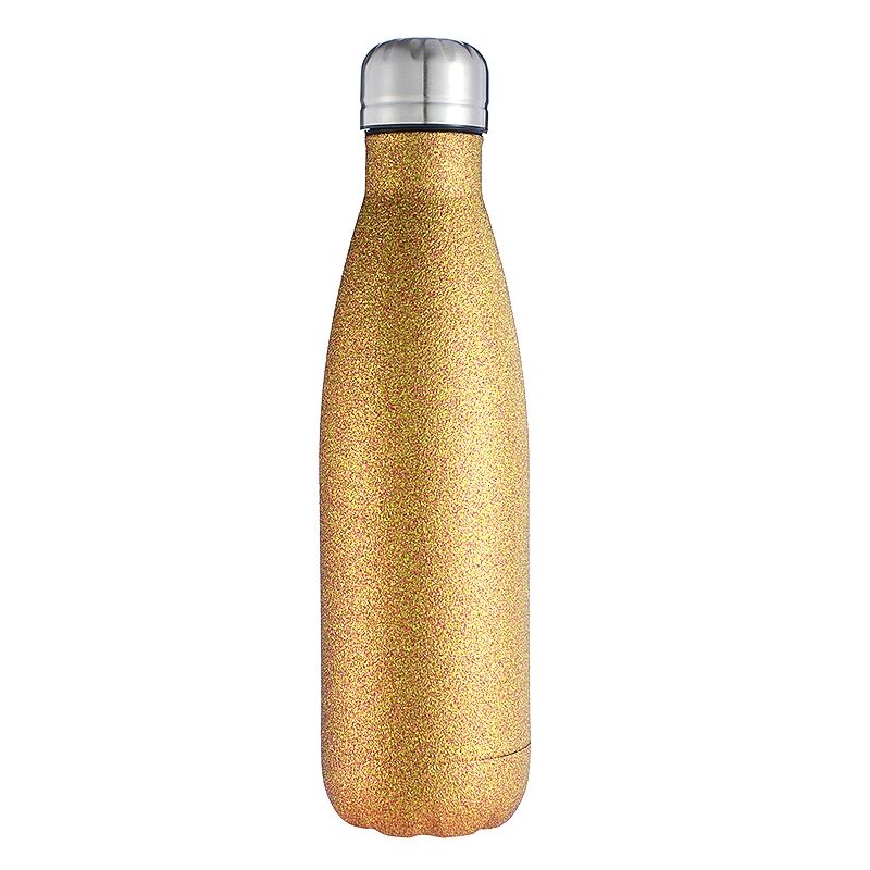 insulated stainless steel water bottle Golden Sparkly