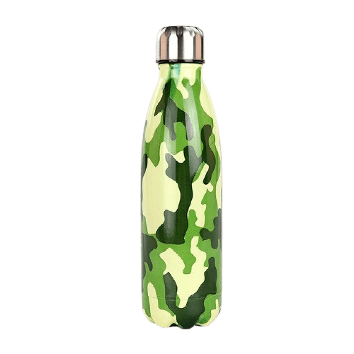 insulated stainless steel water bottle green camouflage