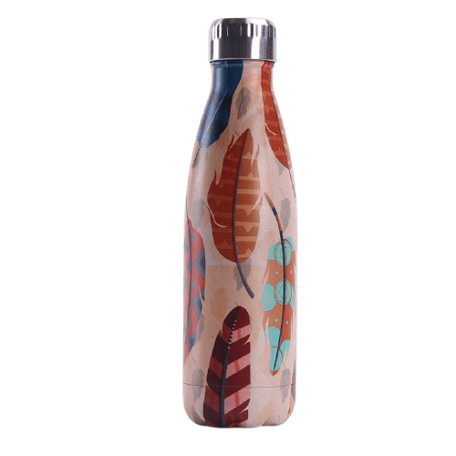 insulated stainless steel water bottle indian feather