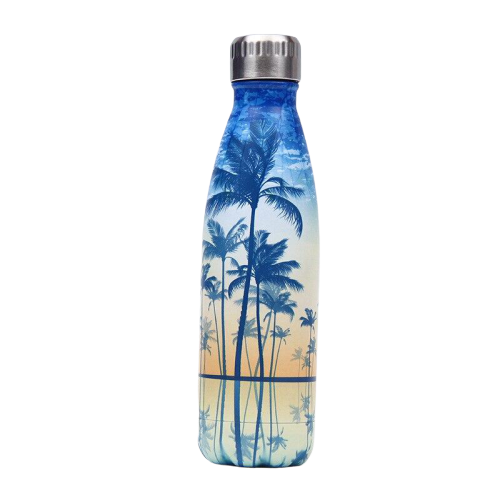 insulated Stainless Steel Water Bottle miami palm tree