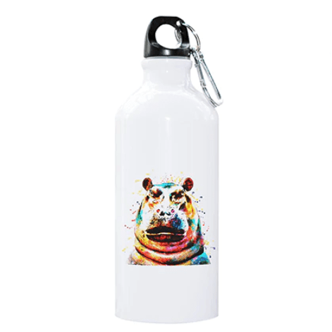 insulated stainless steel water bottle Multicolored Hippopotamus 20oz