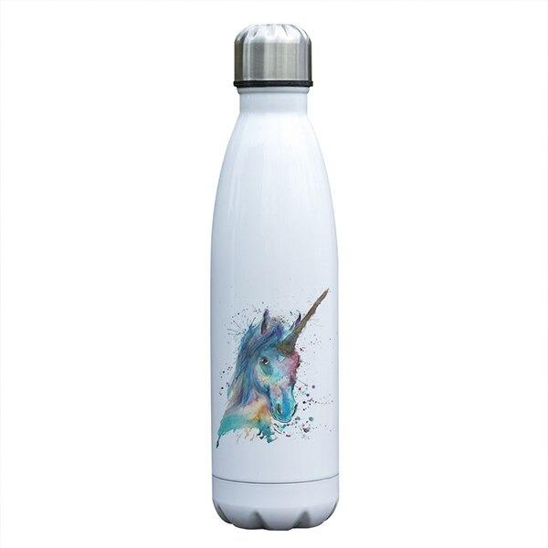 insulated stainless steel water bottle blue unicorn