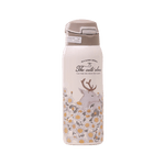 insulated stainless steel water bottle Nature Flowered Brown