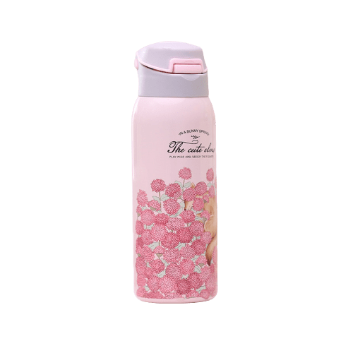 insulated stainless steel water bottle Nature Flowered Pink
