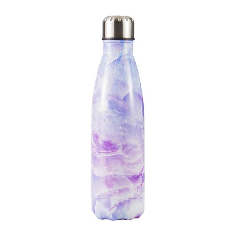 insulated stainless steel water bottle purple cloud