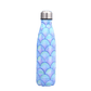 insulated stainless steel water bottle with blue and pink scales