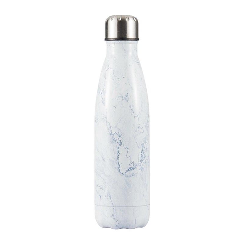 insulated stainless steel water bottle white marble