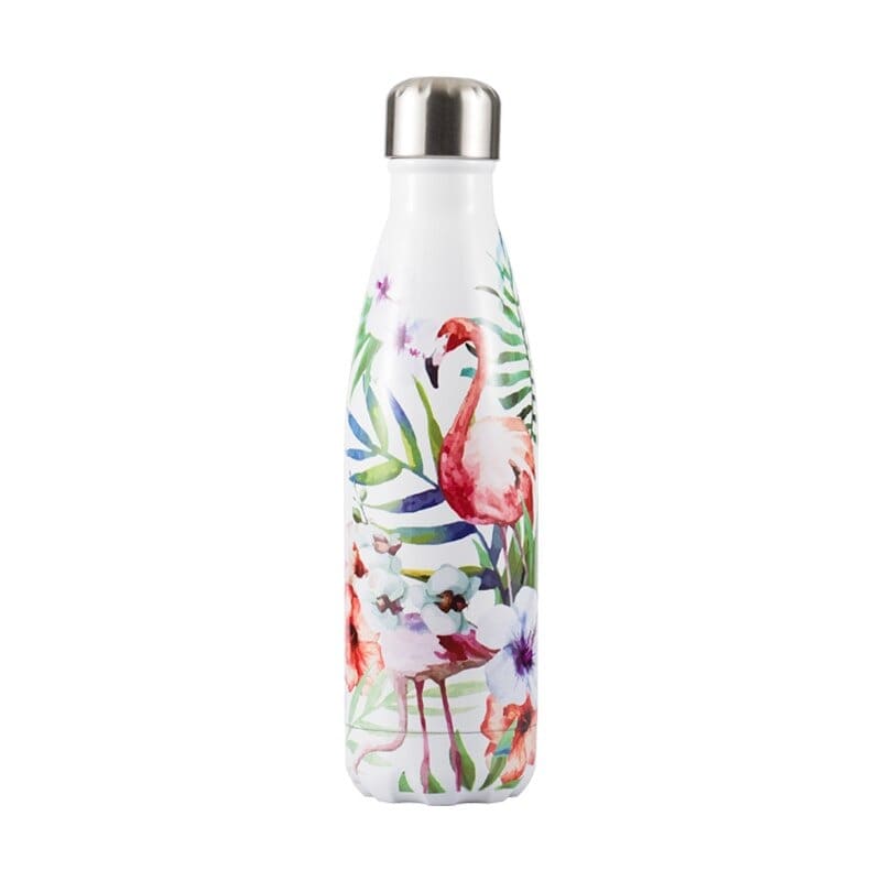 insulated stainless steel water bottle wild flamingo