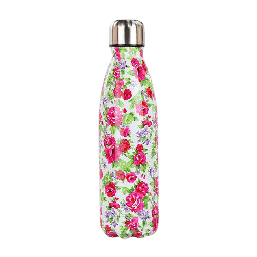 insulated stainless steel water bottle wild rose