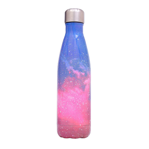 insulated Stainless Steel Water Bottle blue and pink sky stars