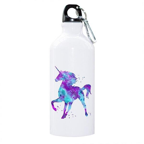 insulated metal bottle blue and purple unicorn