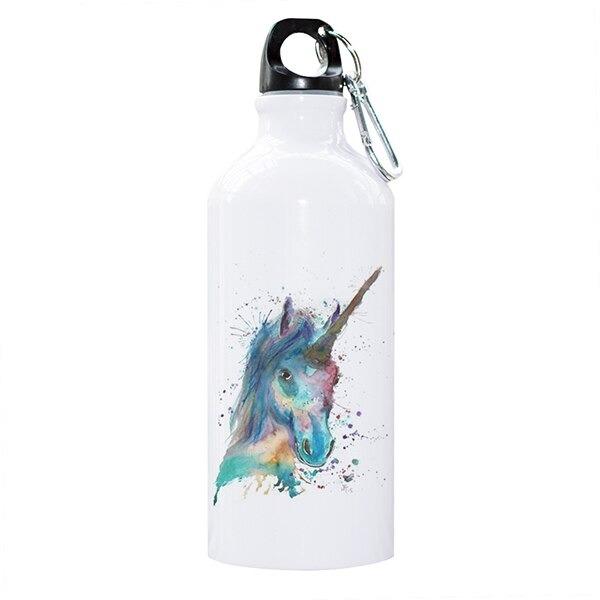 metal water bottle blue unicorn